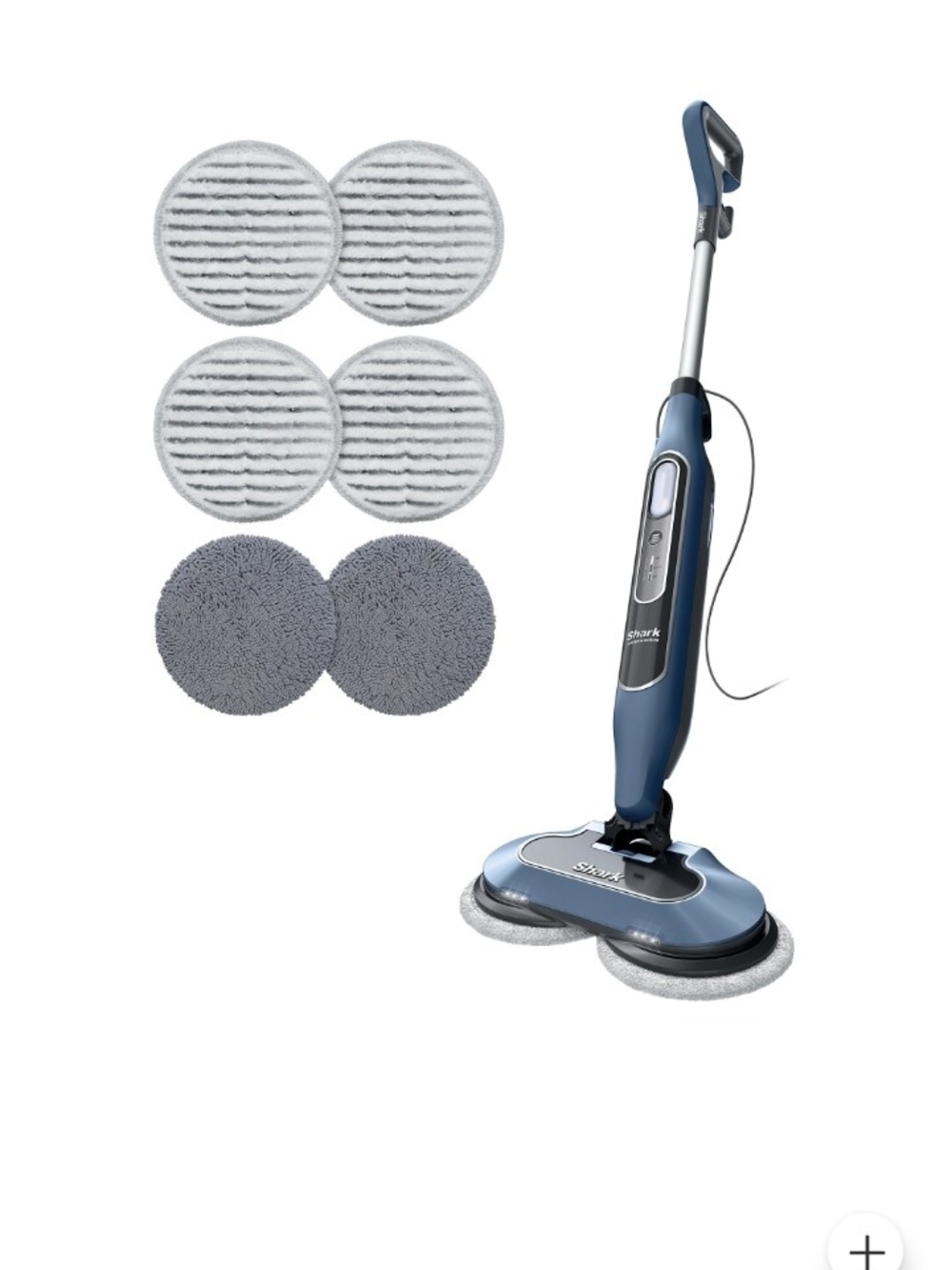 Shark Blue Steam Spin Mop with Replacement Pads